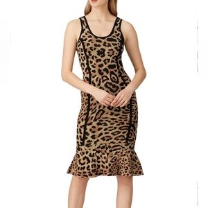 RTR Great Jones Leopard Knit Sheath Misi Dress size Small